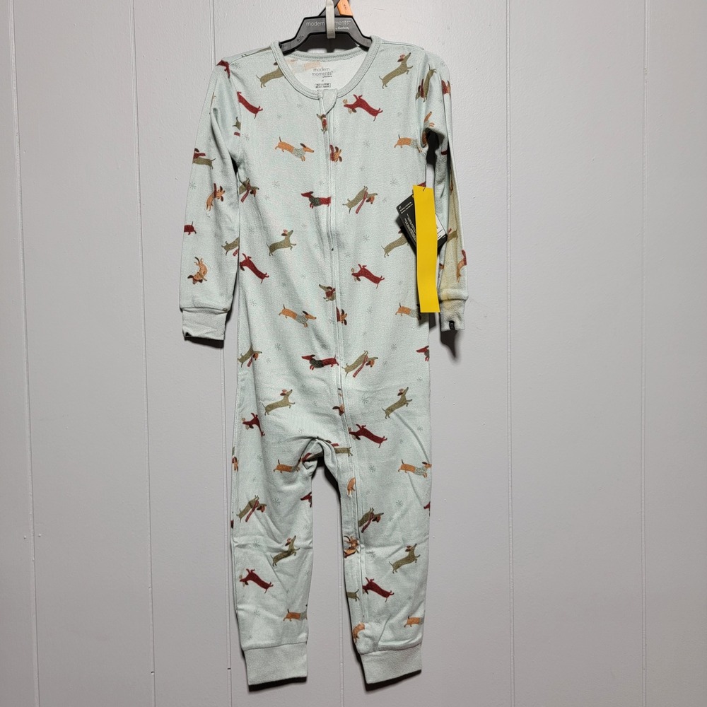 Modern Moments by Gerber 4T Dachshund Dog Thermal Union Suit Mint Green NWT